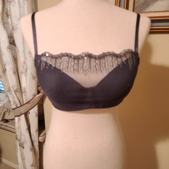 Soma bra bralette half cami shadow grey 36C lace, beautiful - Picture 1 of 6